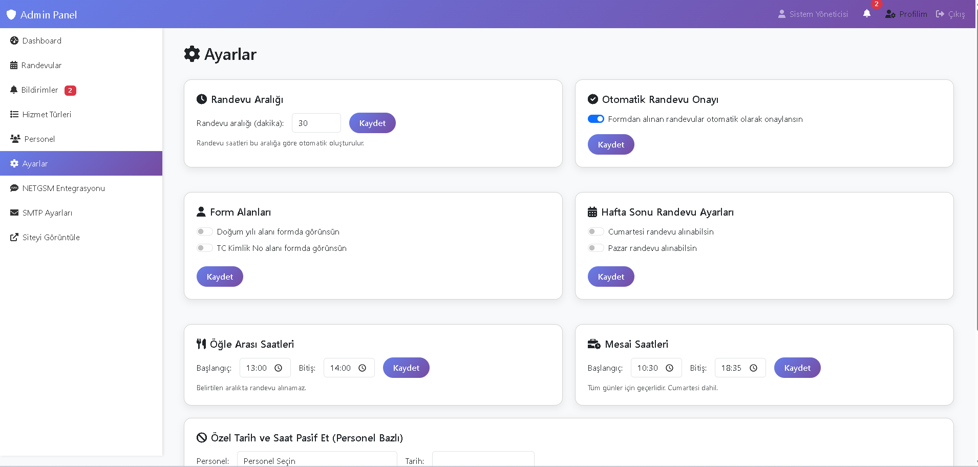 Online Randevu Sistemi