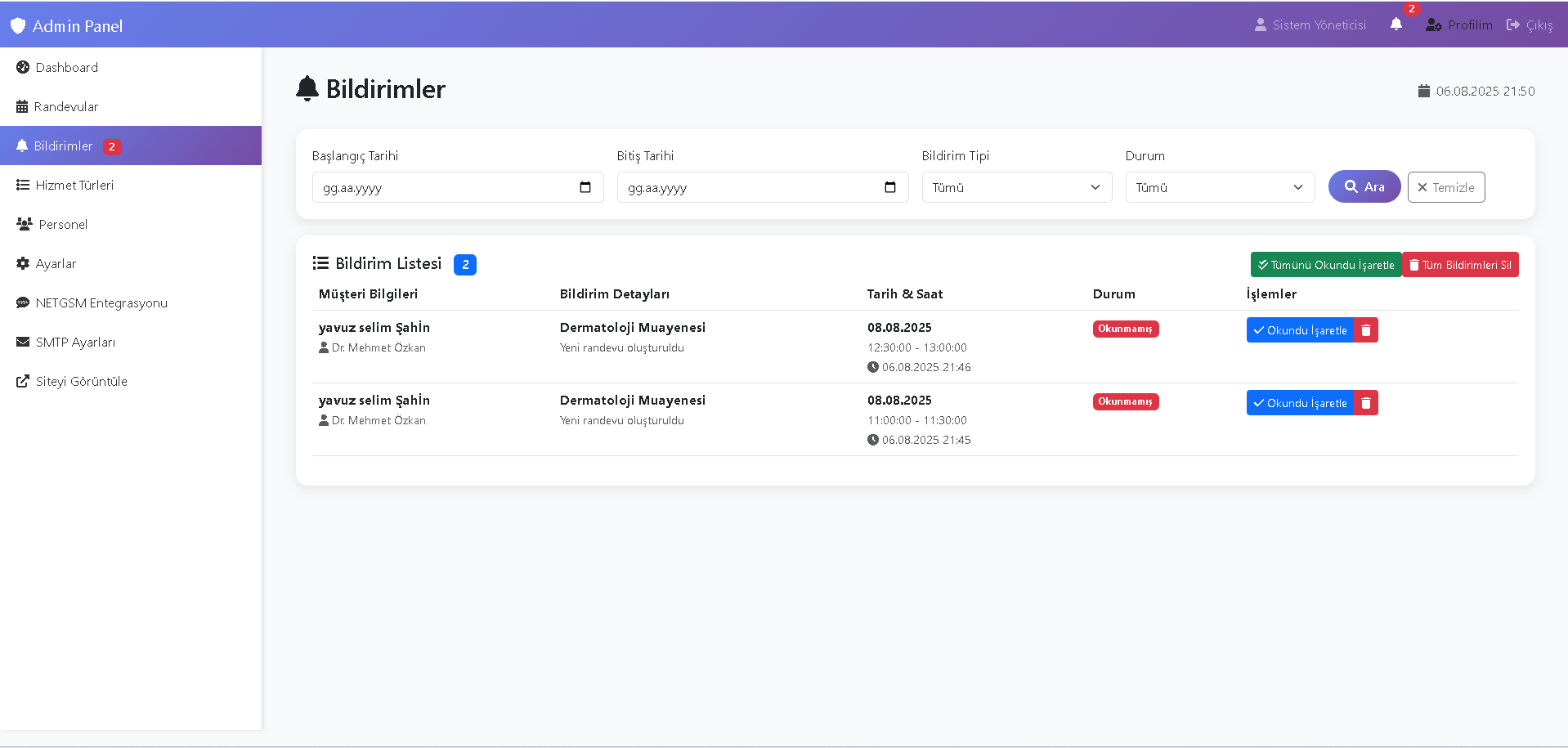 Online Randevu Sistemi