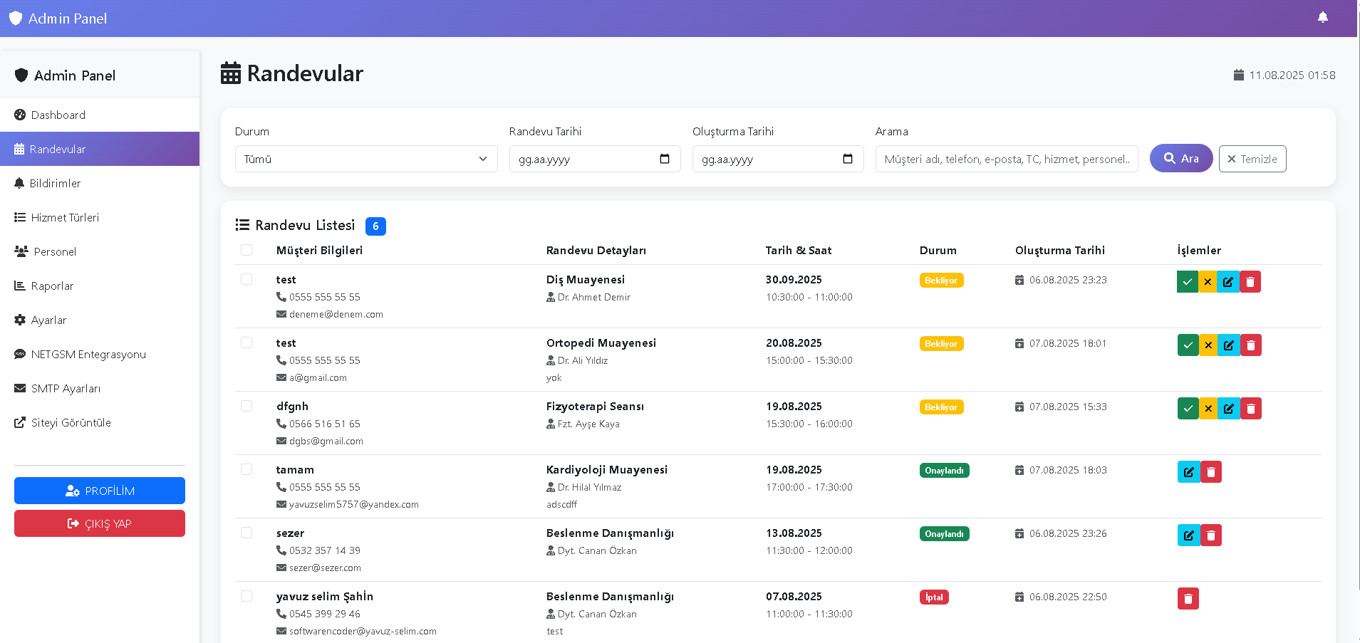 Online Randevu Sistemi