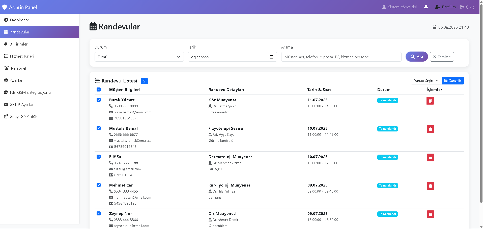 Online Randevu Sistemi