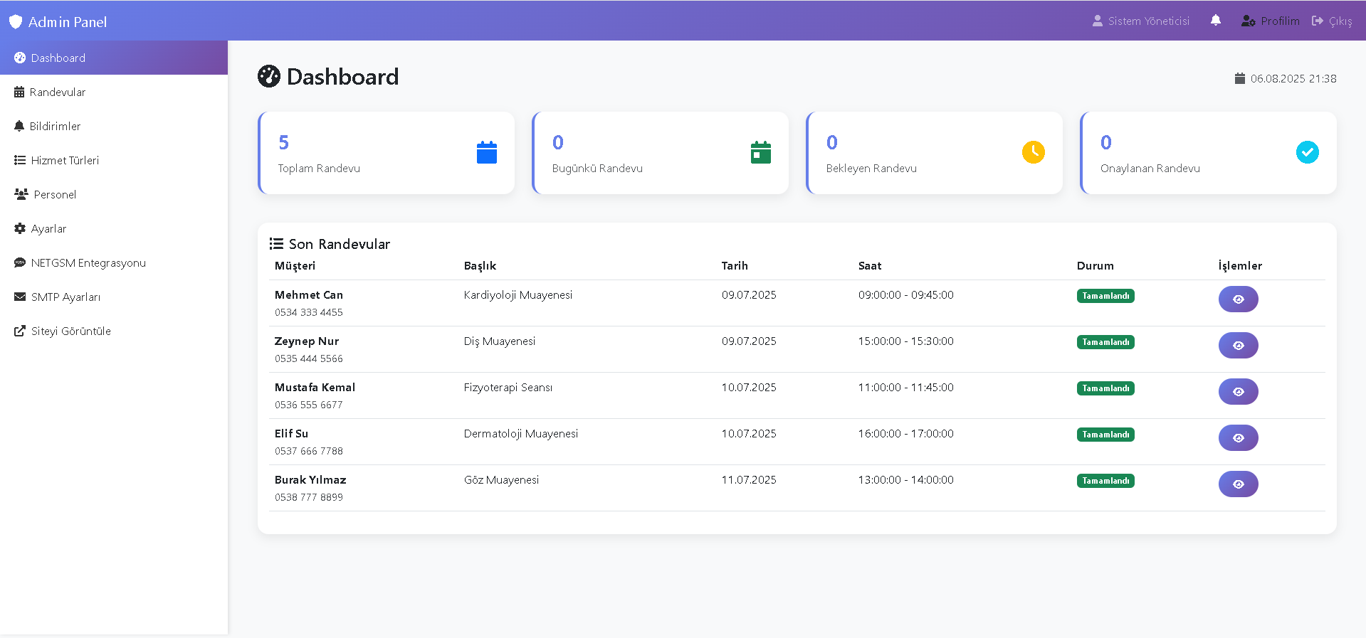 Online Randevu Sistemi
