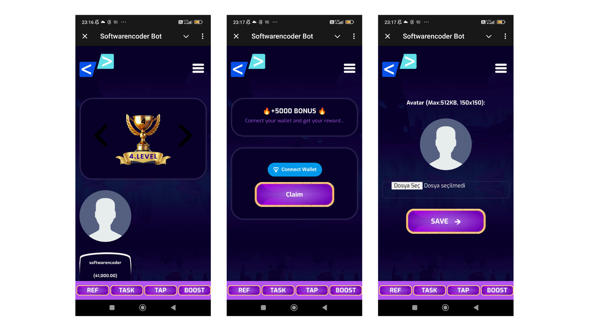 Telegram airdrop oyunu + özel kodlama + güvenlik